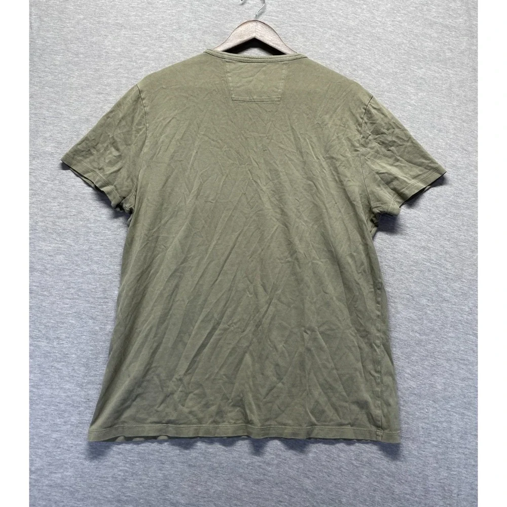 Banana Republic Garment Dyed T Shirt Mens Large Olive Green Crew Neck Cotton
